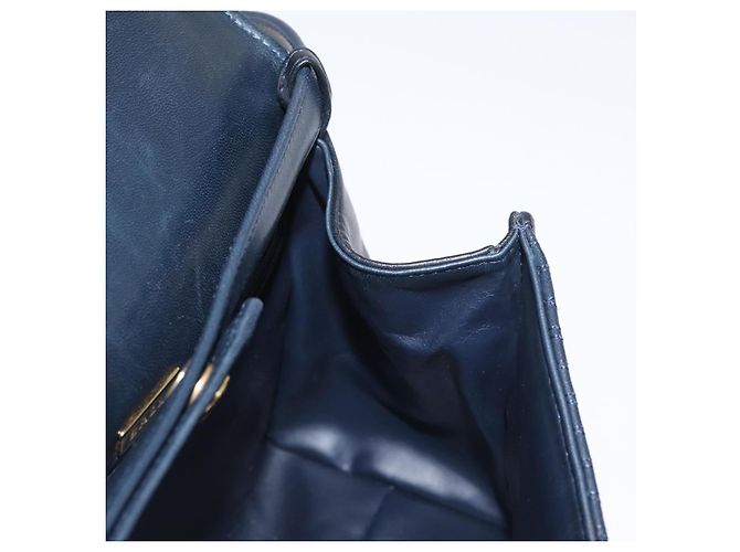 BALLY Borsa a Spalla in Pelle 2 in 1 Blu Navy Oro Auth 156489 D'oro - vista 20