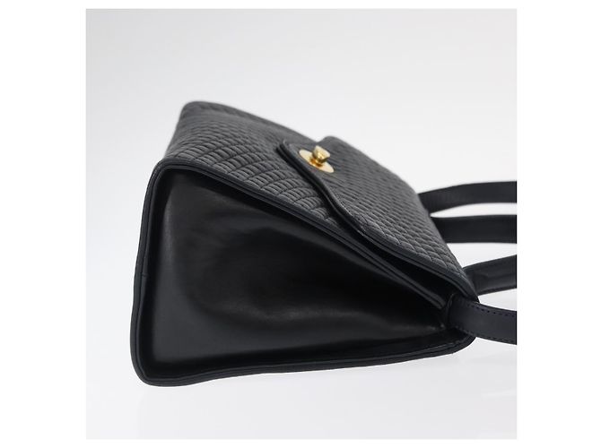 BALLY Borsa a Spalla in Pelle 2 in 1 Blu Navy Oro Auth 156489 D'oro - vista 3