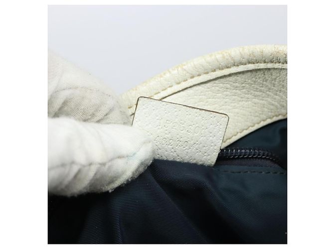 Gucci Borsa Tote GG Supreme in PVC pelle bianca e oro 152630 Auth bs31729 Bianco D'oro - vista 12