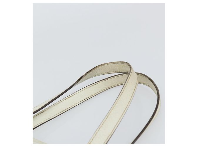 Gucci Borsa Tote GG Supreme in PVC pelle bianca e oro 152630 Auth bs31729 Bianco D'oro - vista 14