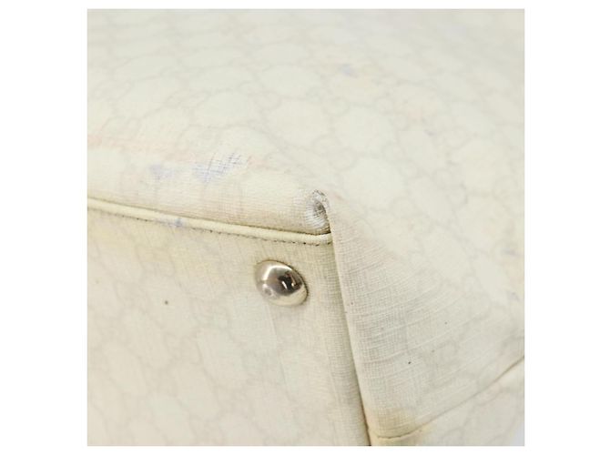 Gucci Borsa Tote GG Supreme in PVC pelle bianca e oro 152630 Auth bs31729 Bianco D'oro - vista 16