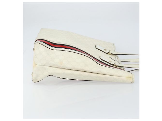 Gucci Borsa Tote GG Supreme in PVC pelle bianca e oro 152630 Auth bs31729 Bianco D'oro - vista 3