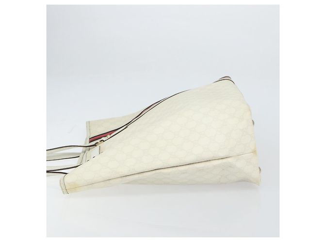 Gucci Borsa Tote GG Supreme in PVC pelle bianca e oro 152630 Auth bs31729 Bianco D'oro - vista 4