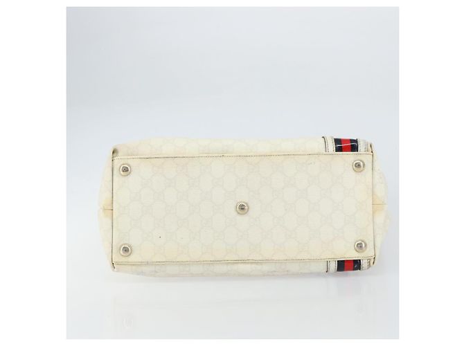 Gucci Borsa Tote GG Supreme in PVC pelle bianca e oro 152630 Auth bs31729 Bianco D'oro - vista 5