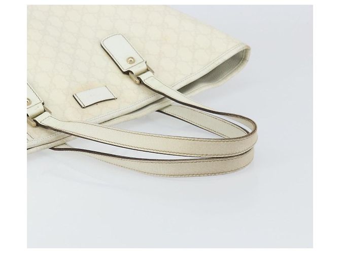 Gucci Borsa Tote GG Supreme in PVC pelle bianca e oro 152630 Auth bs31729 Bianco D'oro - vista 7