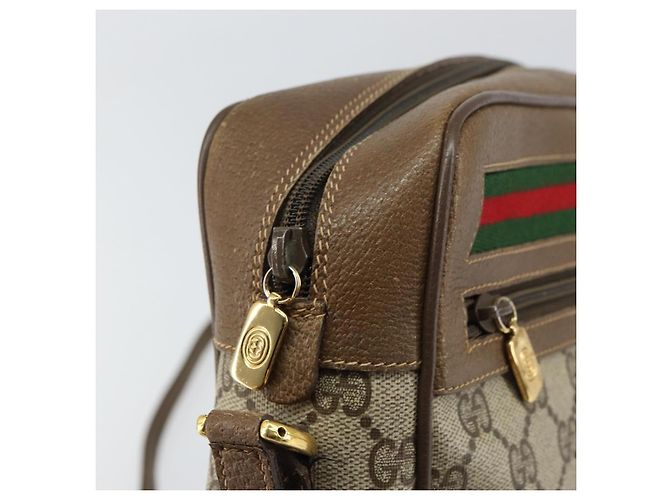 Borsa Sherry Line GG Supreme Web di GUCCI in PVC beige e oro 56 02 088 Auth ep12386 D'oro - vista 10