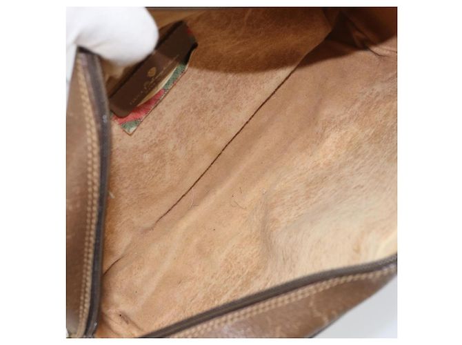 Borsa Sherry Line GG Supreme Web di GUCCI in PVC beige e oro 56 02 088 Auth ep12386 D'oro - vista 11