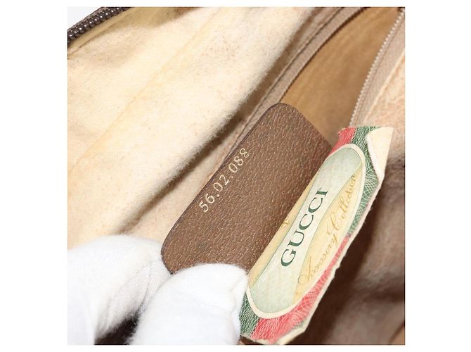 Borsa Sherry Line GG Supreme Web di GUCCI in PVC beige e oro 56 02 088 Auth ep12386 D'oro - vista 12