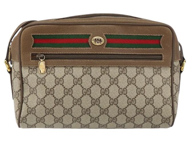 Borsa Sherry Line GG Supreme Web di GUCCI in PVC beige e oro 56 02 088 Auth ep12386 D'oro - vista 13