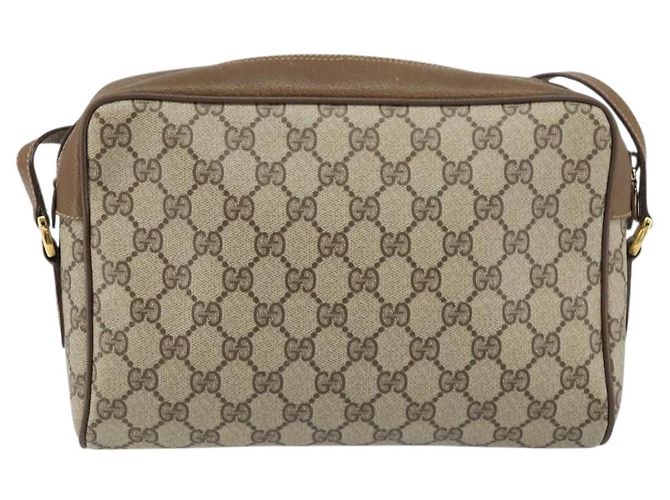 Borsa Sherry Line GG Supreme Web di GUCCI in PVC beige e oro 56 02 088 Auth ep12386 D'oro - vista 2