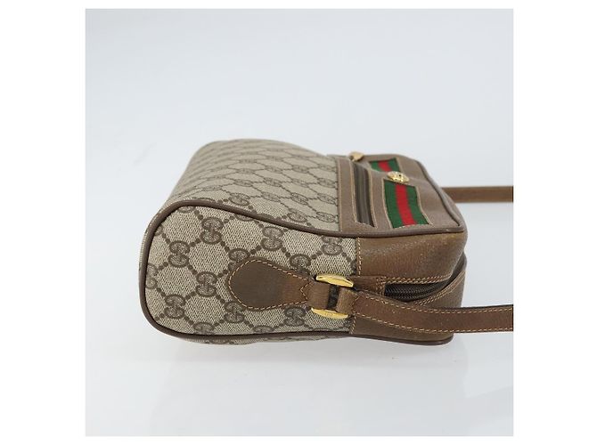 Borsa Sherry Line GG Supreme Web di GUCCI in PVC beige e oro 56 02 088 Auth ep12386 D'oro - vista 3