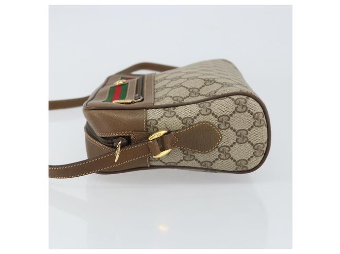 Borsa Sherry Line GG Supreme Web di GUCCI in PVC beige e oro 56 02 088 Auth ep12386 D'oro - vista 4