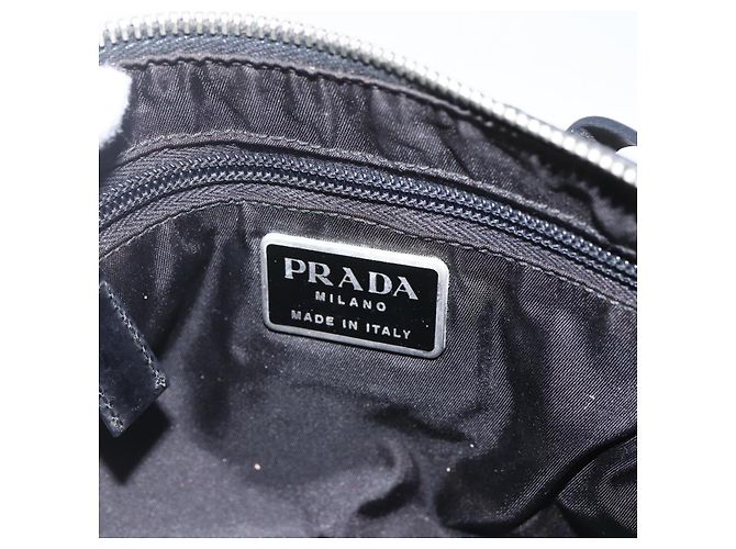 PRADA Handtasche Nylon 2-Wege Schwarz Silber Authentisch BA9174 - Ansicht 10