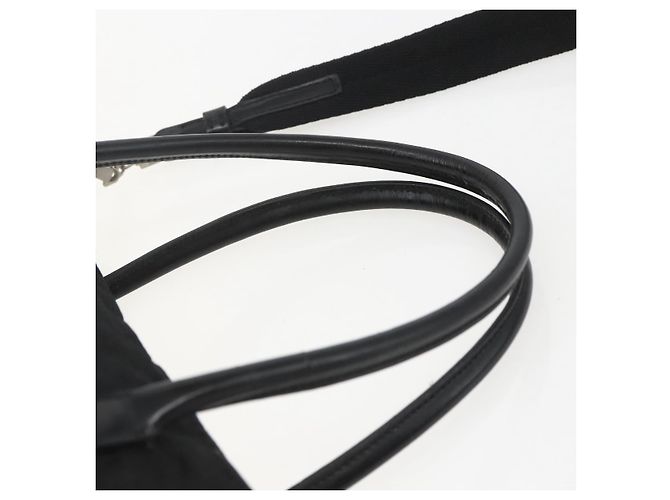 PRADA Handtasche Nylon 2-Wege Schwarz Silber Authentisch BA9174 - Ansicht 14