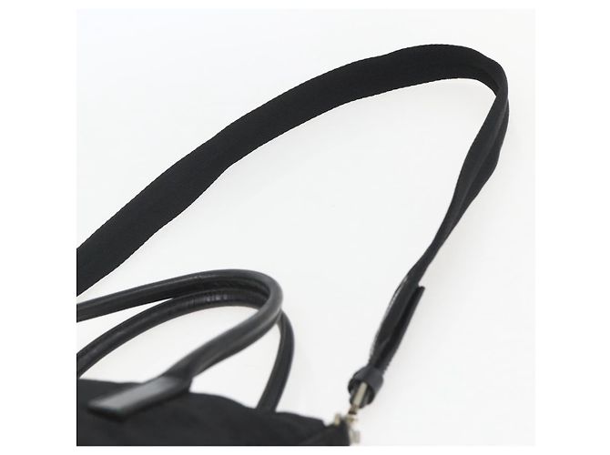 PRADA Handtasche Nylon 2-Wege Schwarz Silber Authentisch BA9174 - Ansicht 15