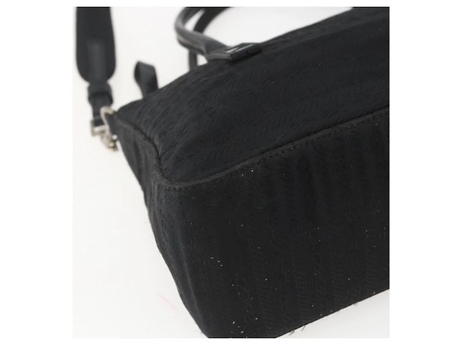PRADA Handtasche Nylon 2-Wege Schwarz Silber Authentisch BA9174 - Ansicht 17