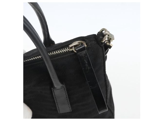 PRADA Handtasche Nylon 2-Wege Schwarz Silber Authentisch BA9174 - Ansicht 19
