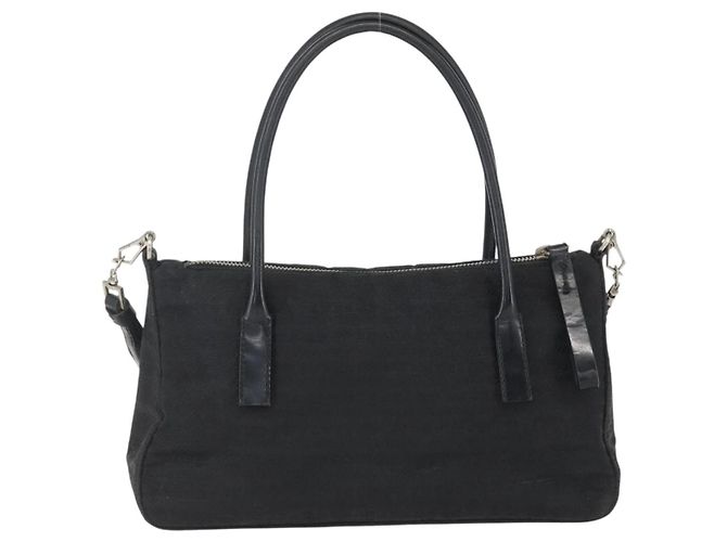 PRADA Handtasche Nylon 2-Wege Schwarz Silber Authentisch BA9174 - Ansicht 2