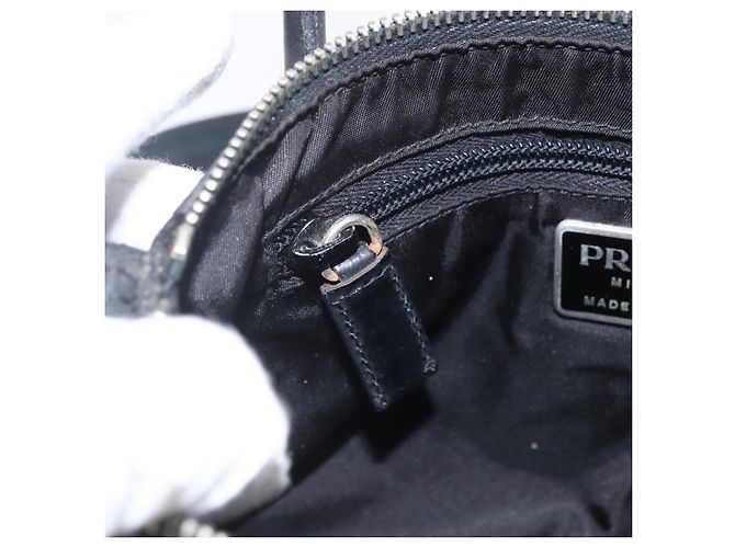 PRADA Handtasche Nylon 2-Wege Schwarz Silber Authentisch BA9174 - Ansicht 20