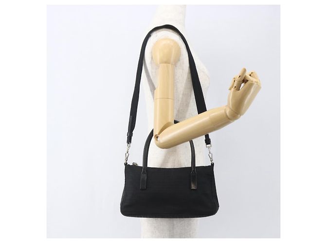 PRADA Handtasche Nylon 2-Wege Schwarz Silber Authentisch BA9174 - Ansicht 24