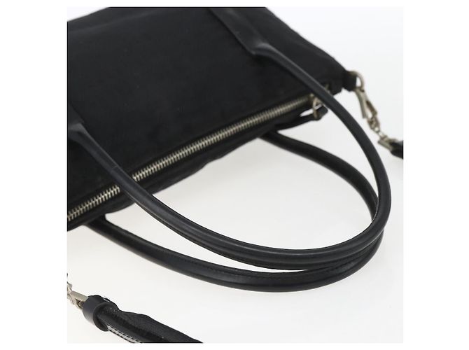 PRADA Handtasche Nylon 2-Wege Schwarz Silber Authentisch BA9174 - Ansicht 7