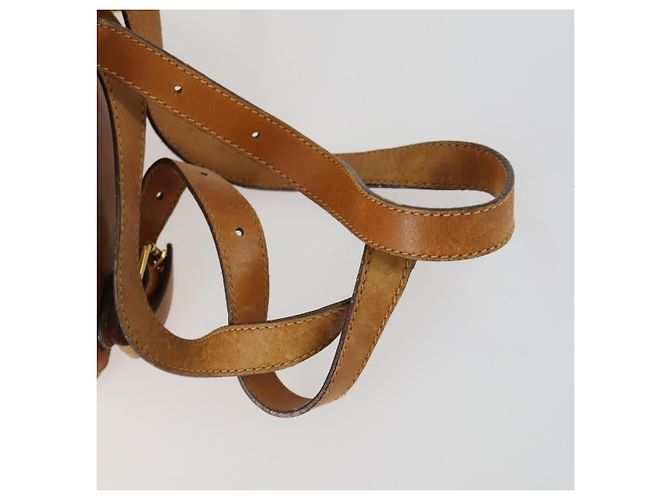GUCCI Bamboo Web Sherry Line Backpack Leather Brown Red Auth 151581 - view 8