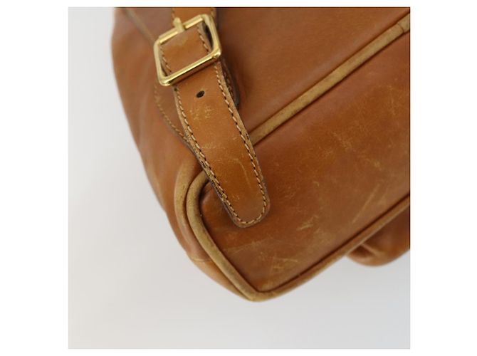GUCCI Bamboo Web Sherry Line Backpack Leather Brown Red Auth 151581 - view 9
