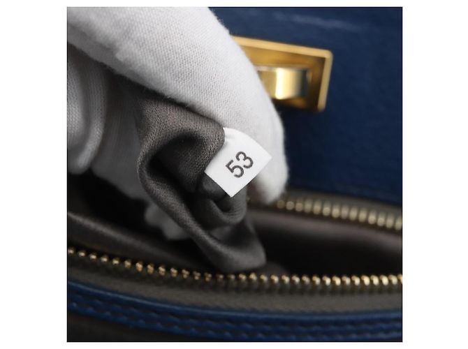 Borsa a mano Miu Miu in pelle 2 in 1 blu oro Auth 156133 D'oro - vista 12
