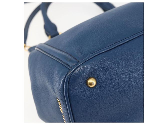 Borsa a mano Miu Miu in pelle 2 in 1 blu oro Auth 156133 D'oro - vista 16