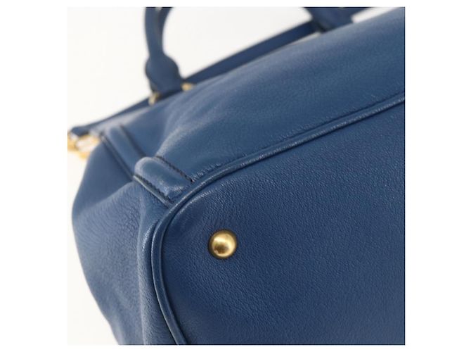 Borsa a mano Miu Miu in pelle 2 in 1 blu oro Auth 156133 D'oro - vista 18
