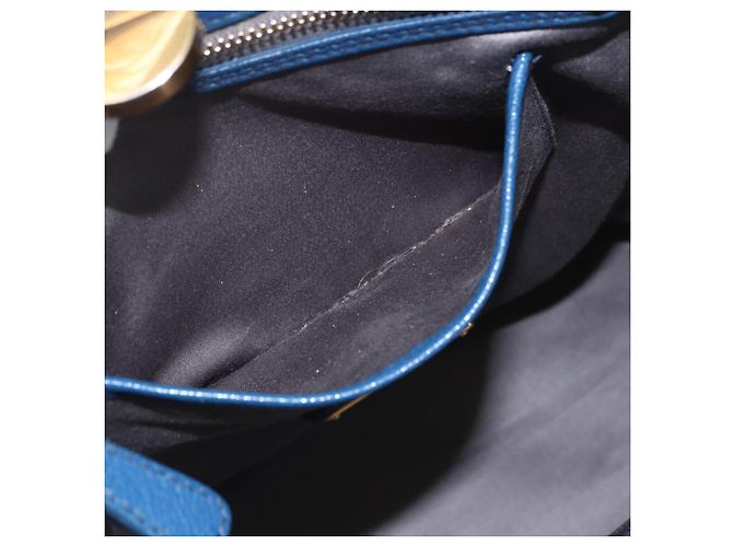 Borsa a mano Miu Miu in pelle 2 in 1 blu oro Auth 156133 D'oro - vista 22