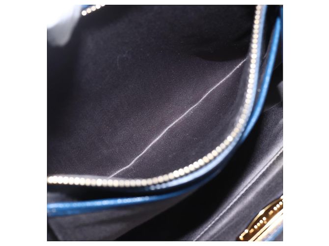 Borsa a mano Miu Miu in pelle 2 in 1 blu oro Auth 156133 D'oro - vista 24