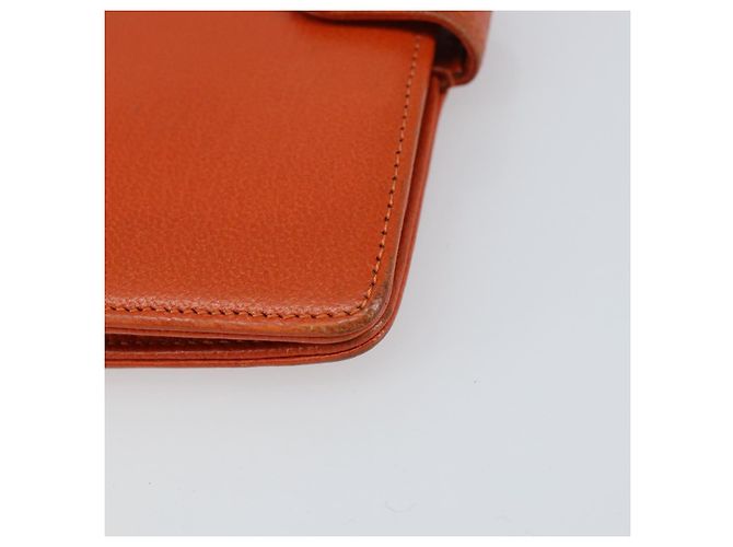Cubierta de Planificador CHANEL Cuero Naranja Oro CC Auth fm4997 Dorado - vista 14