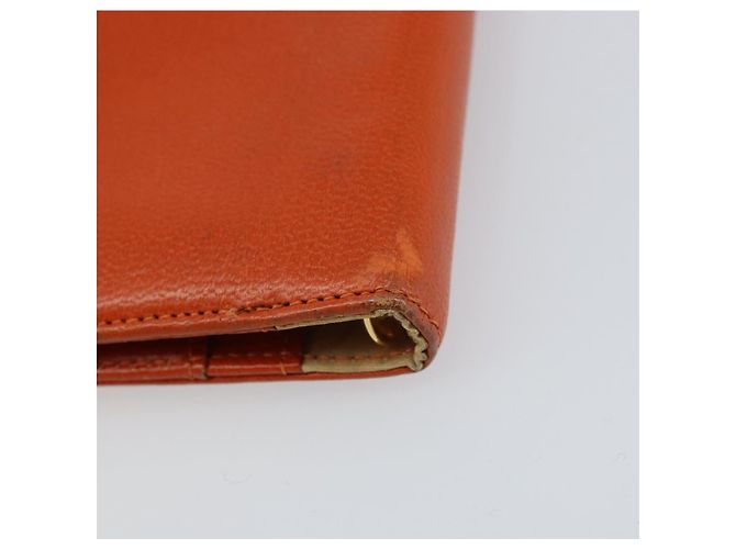 Cubierta de Planificador CHANEL Cuero Naranja Oro CC Auth fm4997 Dorado - vista 15