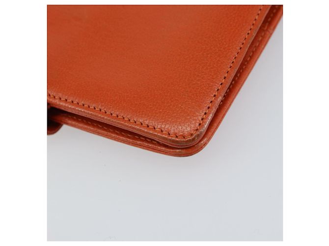 Cubierta de Planificador CHANEL Cuero Naranja Oro CC Auth fm4997 Dorado - vista 16
