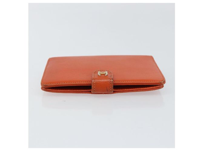 Cubierta de Planificador CHANEL Cuero Naranja Oro CC Auth fm4997 Dorado - vista 3