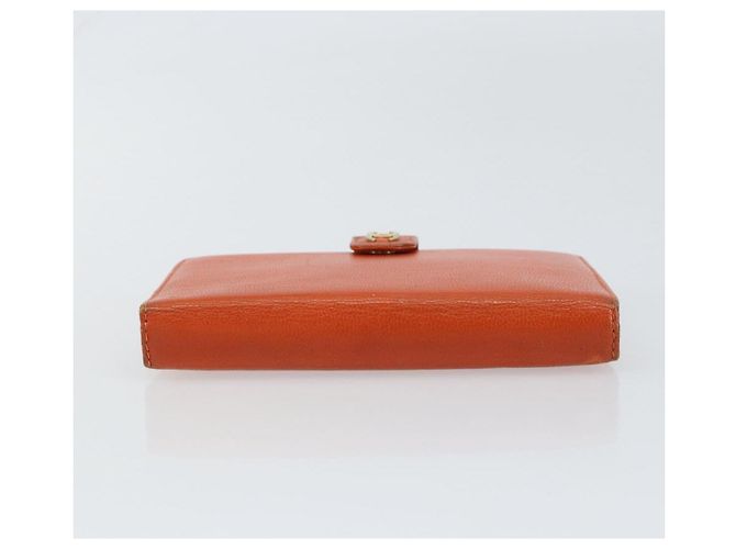 Cubierta de Planificador CHANEL Cuero Naranja Oro CC Auth fm4997 Dorado - vista 4