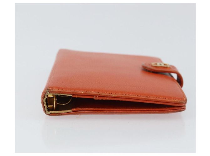 Cubierta de Planificador CHANEL Cuero Naranja Oro CC Auth fm4997 Dorado - vista 6