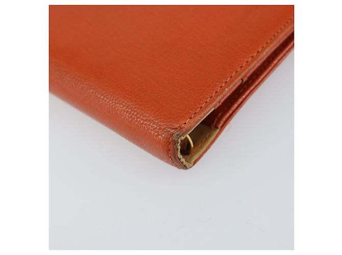 Cubierta de Planificador CHANEL Cuero Naranja Oro CC Auth fm4997 Dorado - vista 7
