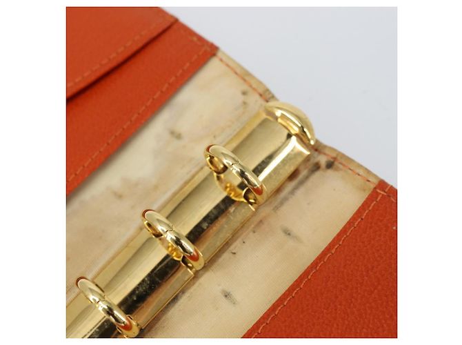 Cubierta de Planificador CHANEL Cuero Naranja Oro CC Auth fm4997 Dorado - vista 9