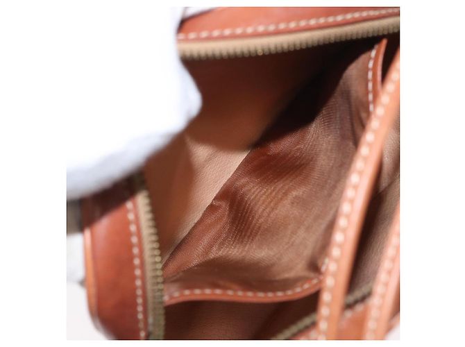 Céline Borsa a Spalla in Tela Macadam CELINE in Pelle PVC Marrone Oro Auth 156702 D'oro - vista 11