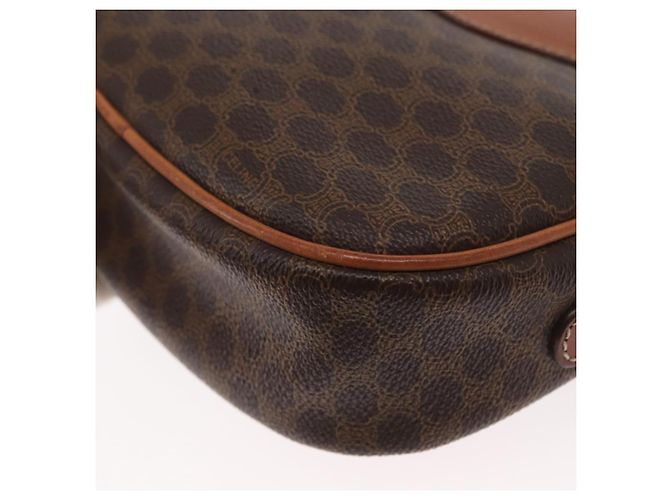 Céline Borsa a Spalla in Tela Macadam CELINE in Pelle PVC Marrone Oro Auth 156702 D'oro - vista 17