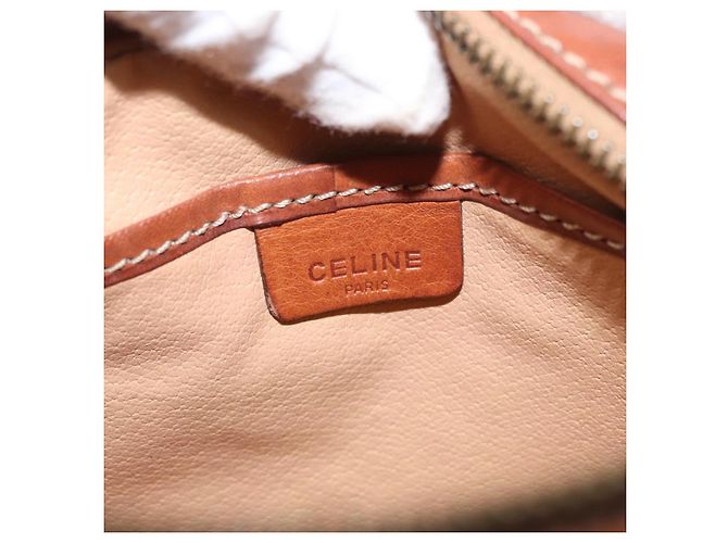 Céline Borsa a Spalla in Tela Macadam CELINE in Pelle PVC Marrone Oro Auth 156702 D'oro - vista 19