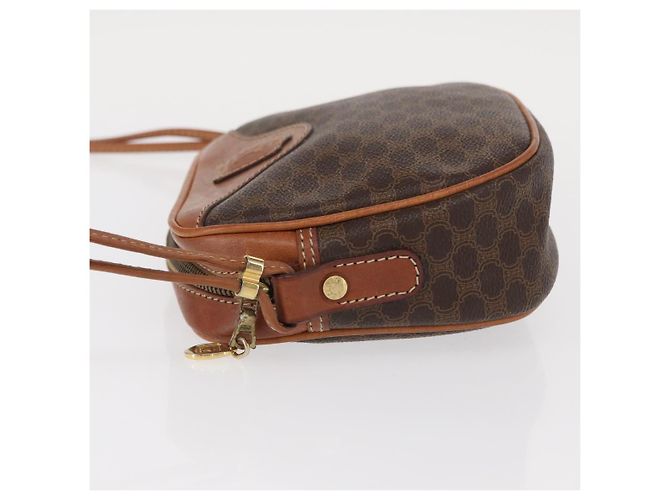 Céline Borsa a Spalla in Tela Macadam CELINE in Pelle PVC Marrone Oro Auth 156702 D'oro - vista 4