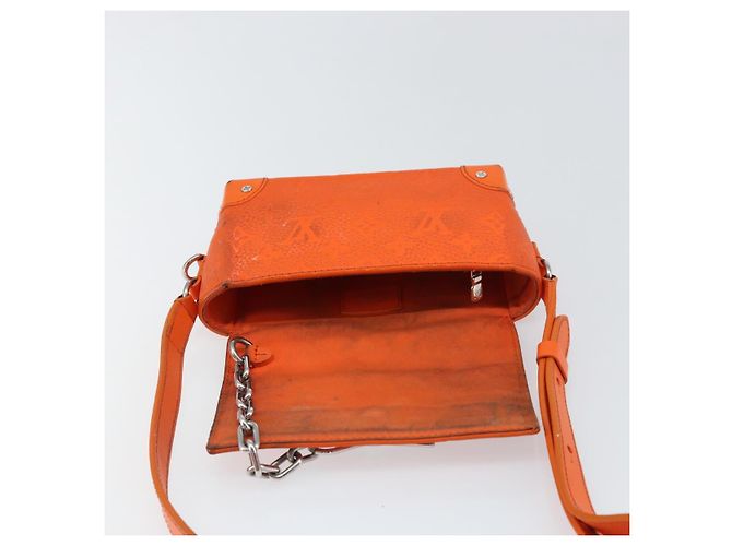 LOUIS VUITTON Taurillon Clemence Steamer Bolsa Cartera Usable Naranja Auth 156540 - vista 10