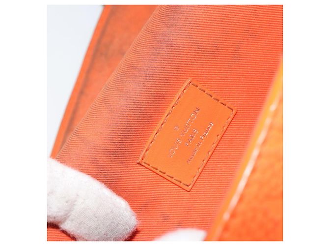 LOUIS VUITTON Taurillon Clemence Steamer Bolsa Cartera Usable Naranja Auth 156540 - vista 11