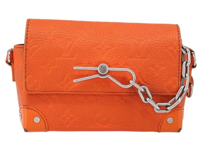 LOUIS VUITTON Taurillon Clemence Steamer Bolsa Cartera Usable Naranja Auth 156540 - vista 13