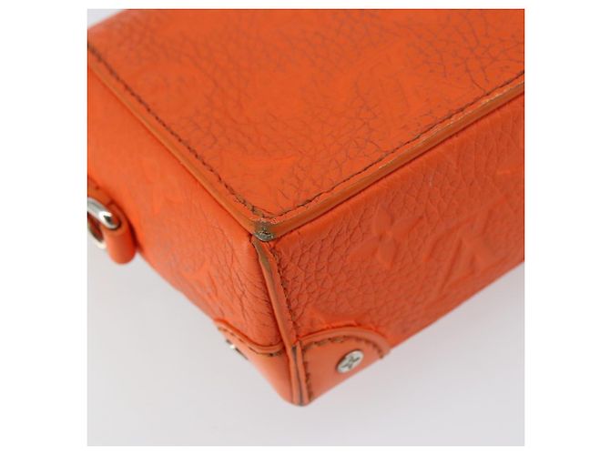 LOUIS VUITTON Taurillon Clemence Steamer Bolsa Cartera Usable Naranja Auth 156540 - vista 17