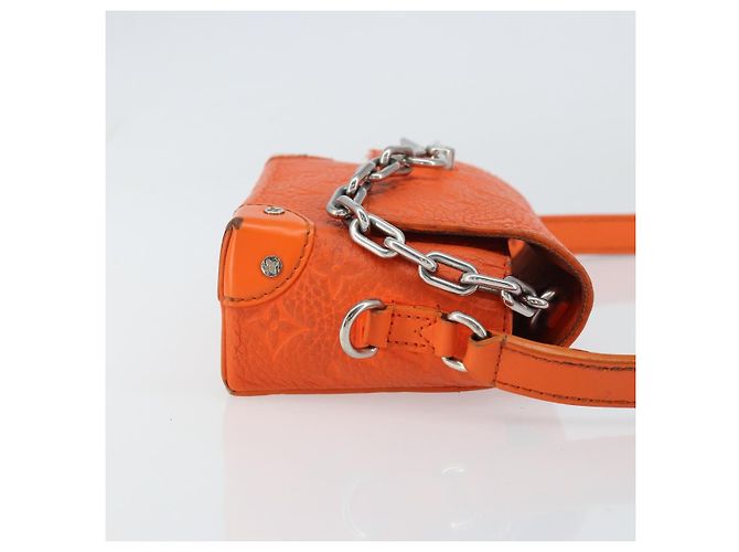 LOUIS VUITTON Taurillon Clemence Steamer Bolsa Cartera Usable Naranja Auth 156540 - vista 3