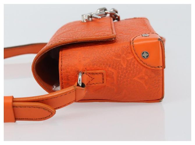 LOUIS VUITTON Taurillon Clemence Steamer Bolsa Cartera Usable Naranja Auth 156540 - vista 4